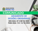 Adiamento de Sessões Adiamento de Sessões